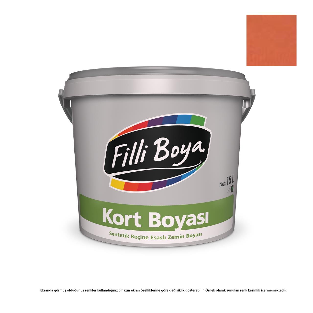 Filli Boya Tenis Kort Boyası Kırmızı 15 LT-Zemin Boyası-FLZ00303