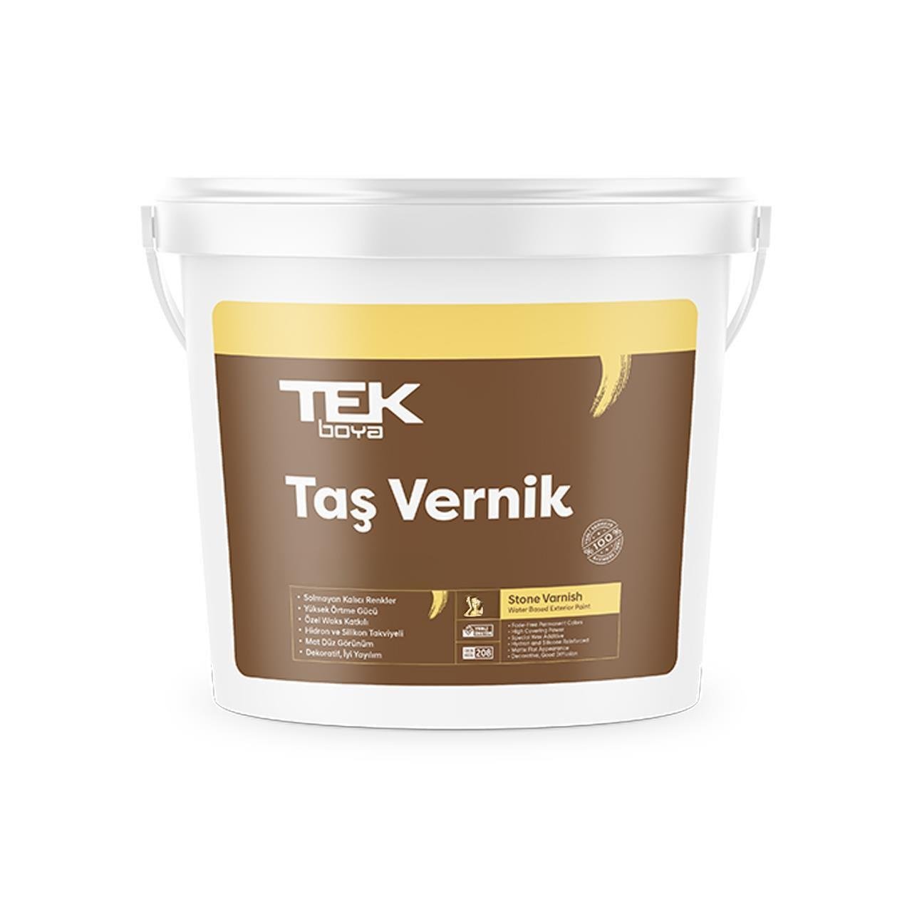 Tek Su Bazlı Taş Vernik 15 LT.-Vernikler-FLZ01306