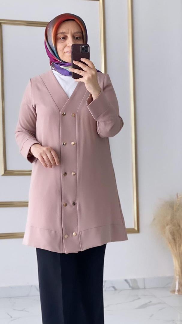 Çıtçıtlı Bej Ceket FRYA1314