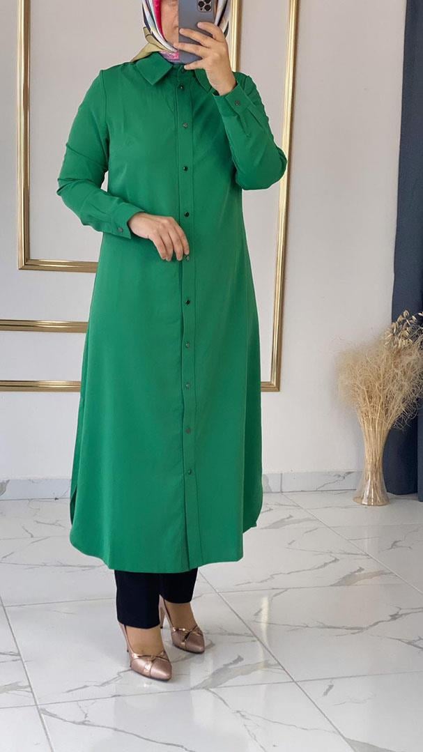 ÇÖ Uzun Yeşil Tunik FRY1250