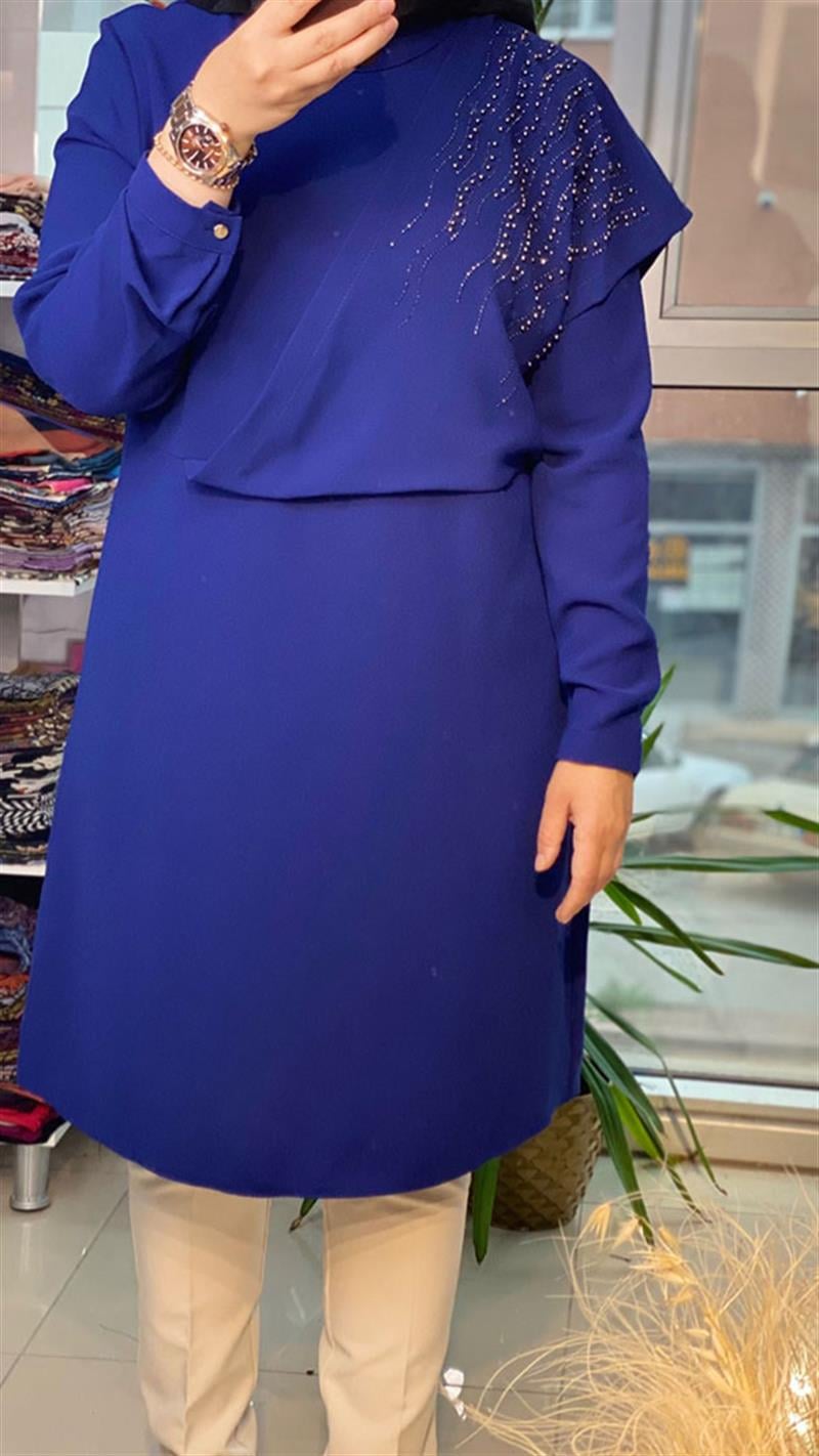 Haya Omuzu Taşlı Tunik FRY912