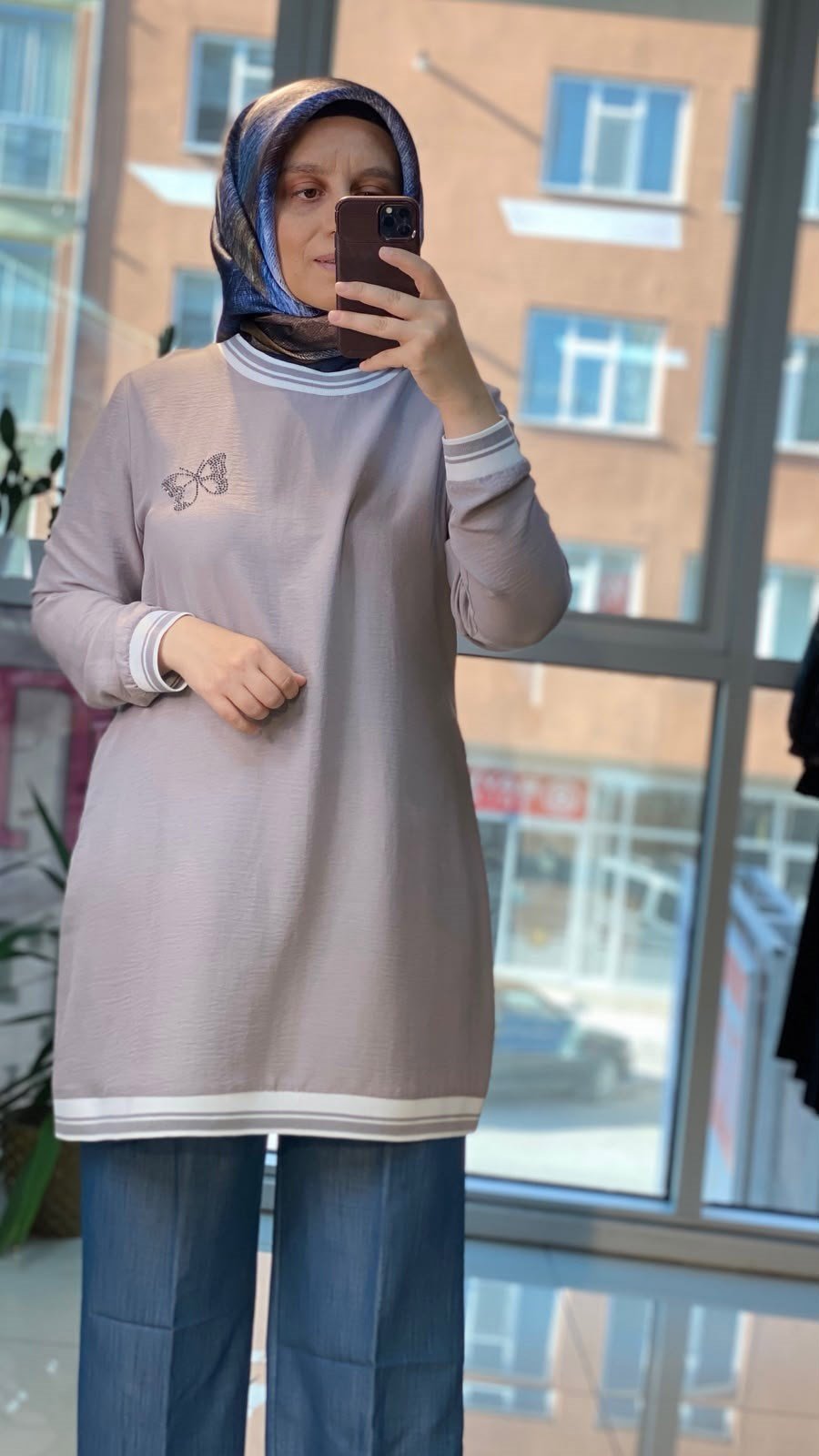 Kelebek Detaylı Vizon Tunik FRY