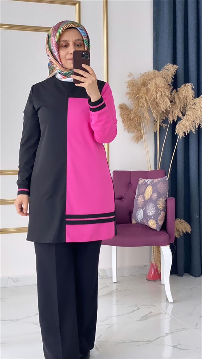 Ribanalı Polo Tunik 0001F