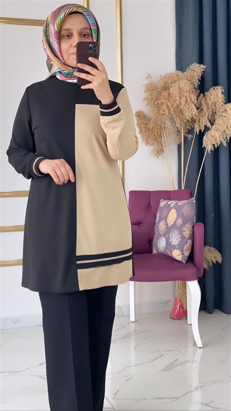 Ribanalı Polo Tunik 0001F