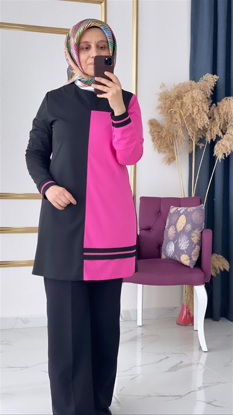 Ribanalı Polo Tunik 0001F