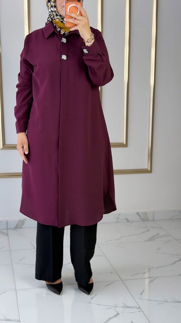 Sade Zarif Bordo Tunik FRY
