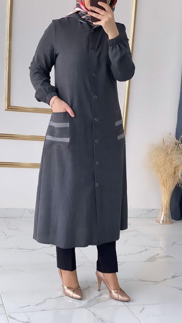 Wonna Çıtçıtlı Hafif Dokulu Füme Giyçık FRY0000