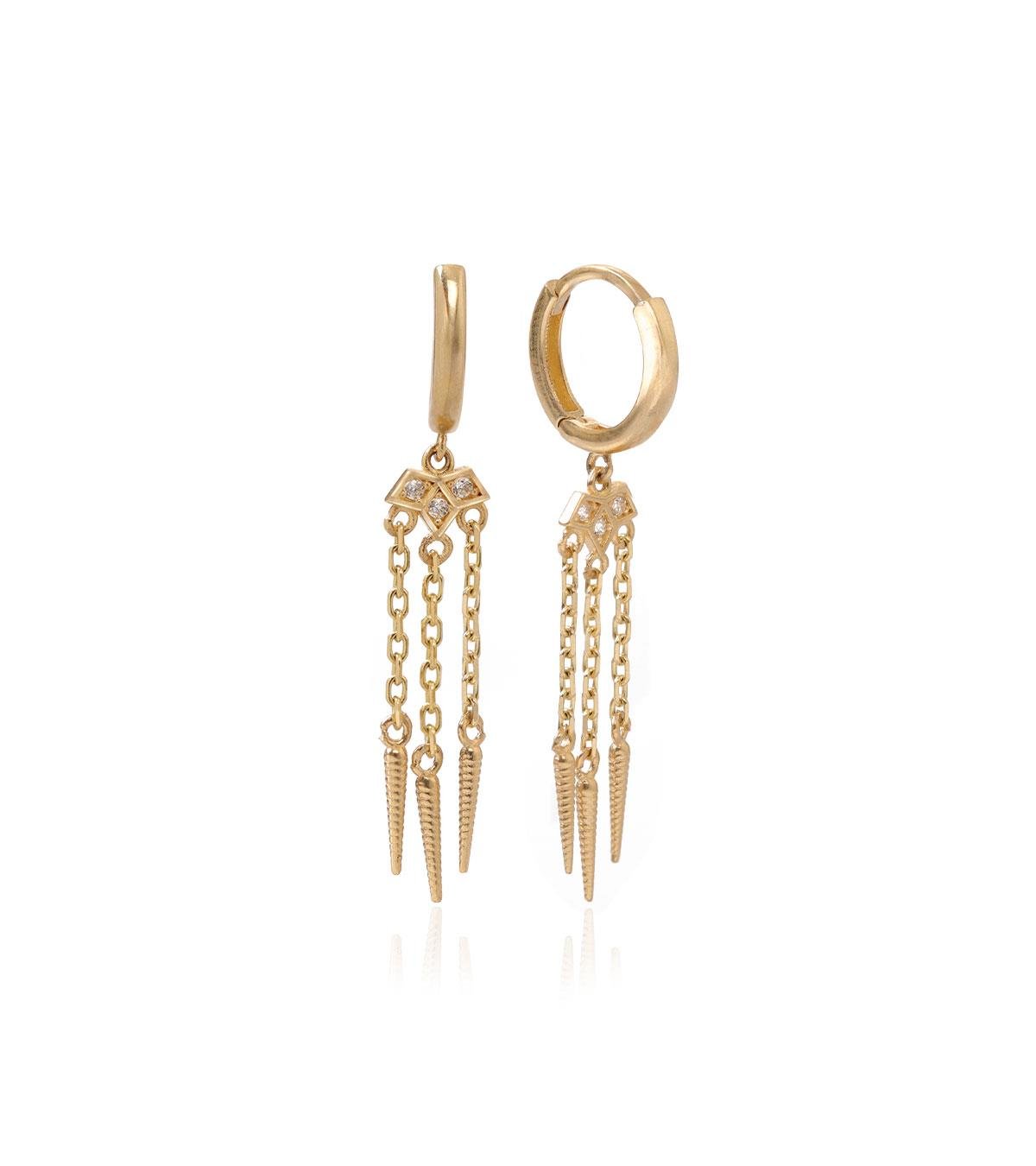 Çubuk Sallantılı Nilüfer Küpe