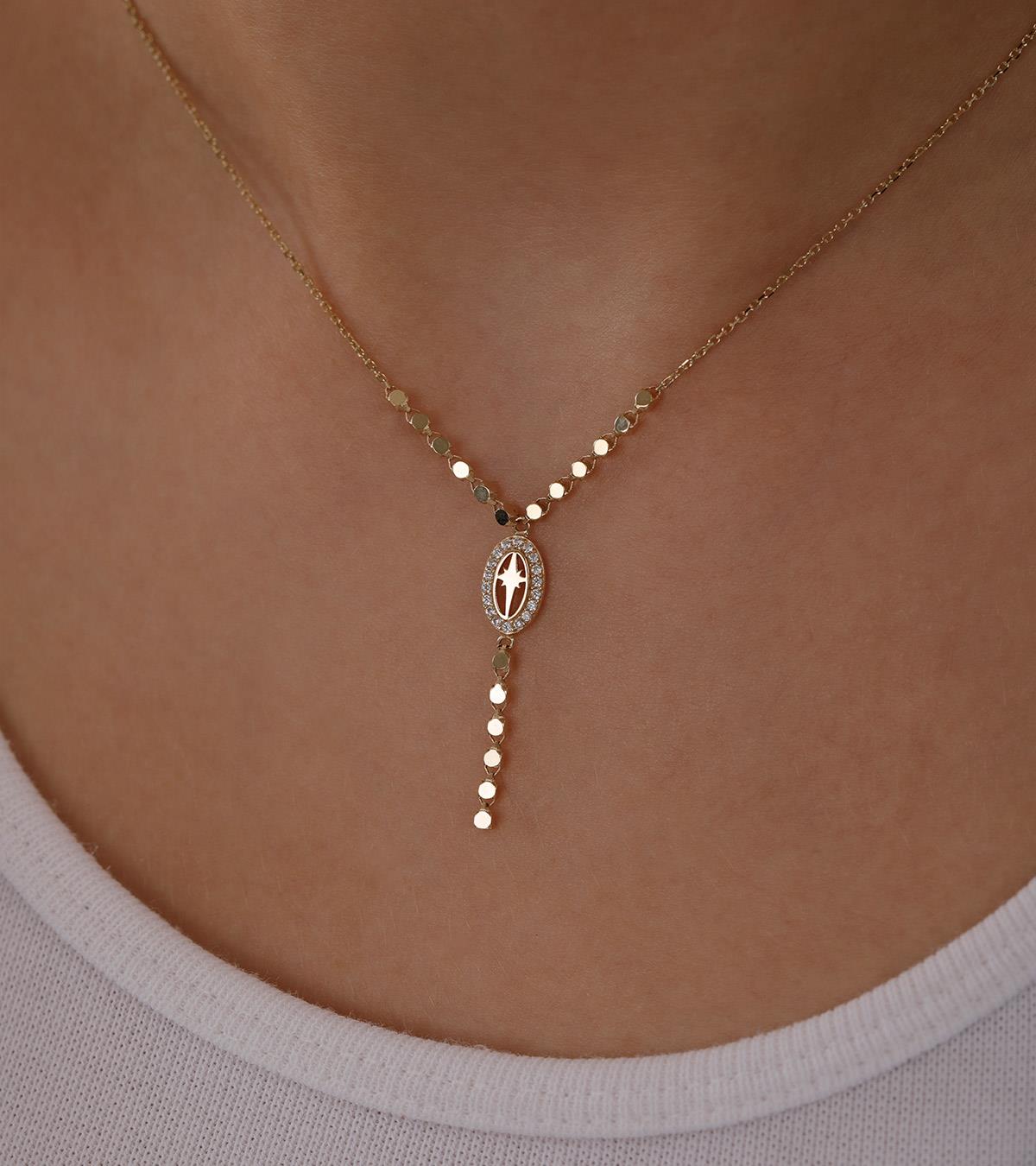 Sarkıtlı Oval Tasarım Kolye