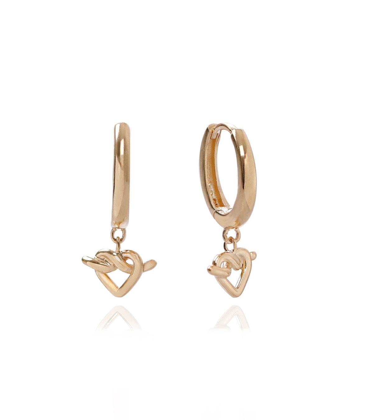 Kalp Düğüm Sallantılı Küpe