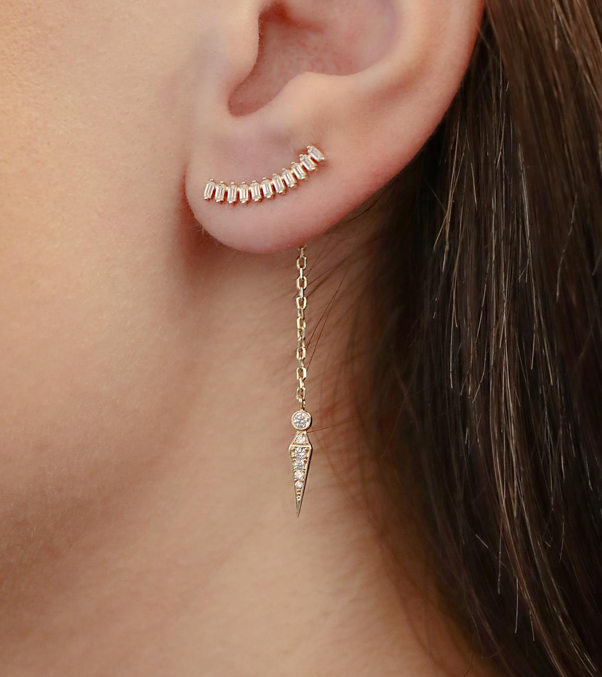 Zincirli Baget Parantez Küpe