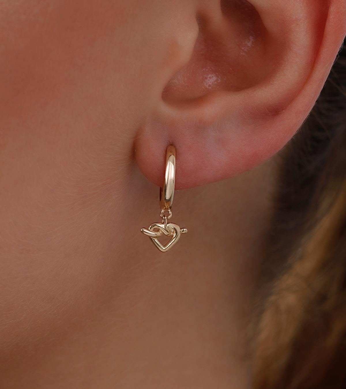 Kalp Düğüm Sallantılı Küpe