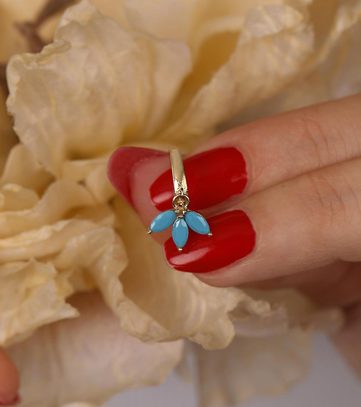 Firuzeli Lotus Küpe