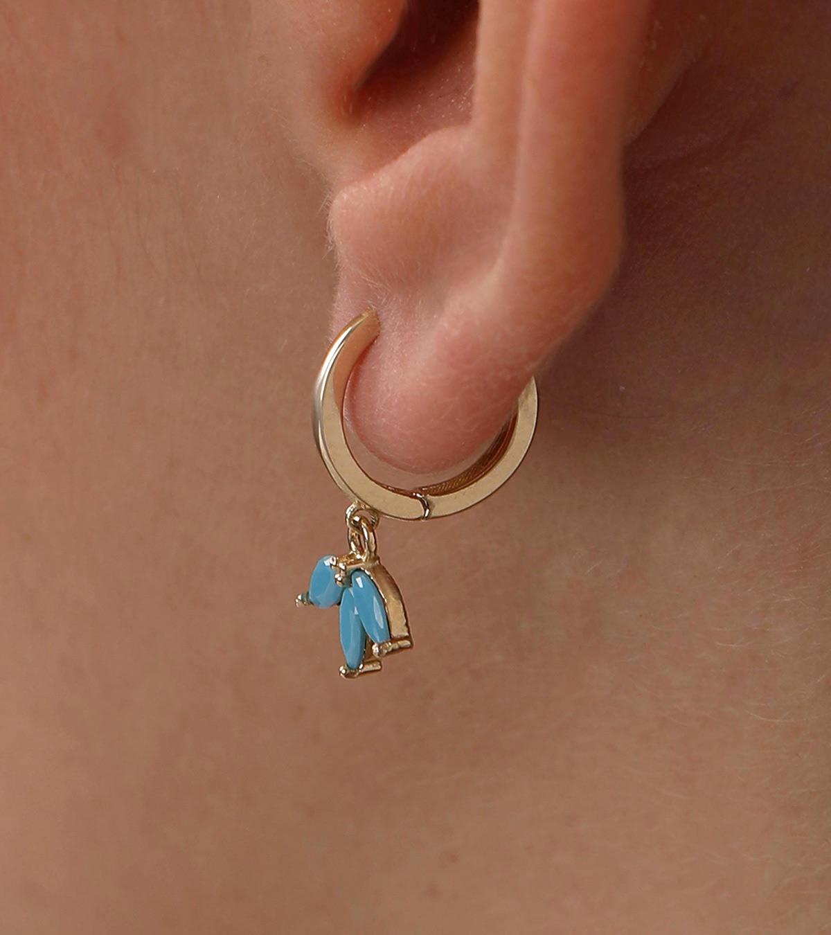 Firuzeli Lotus Küpe