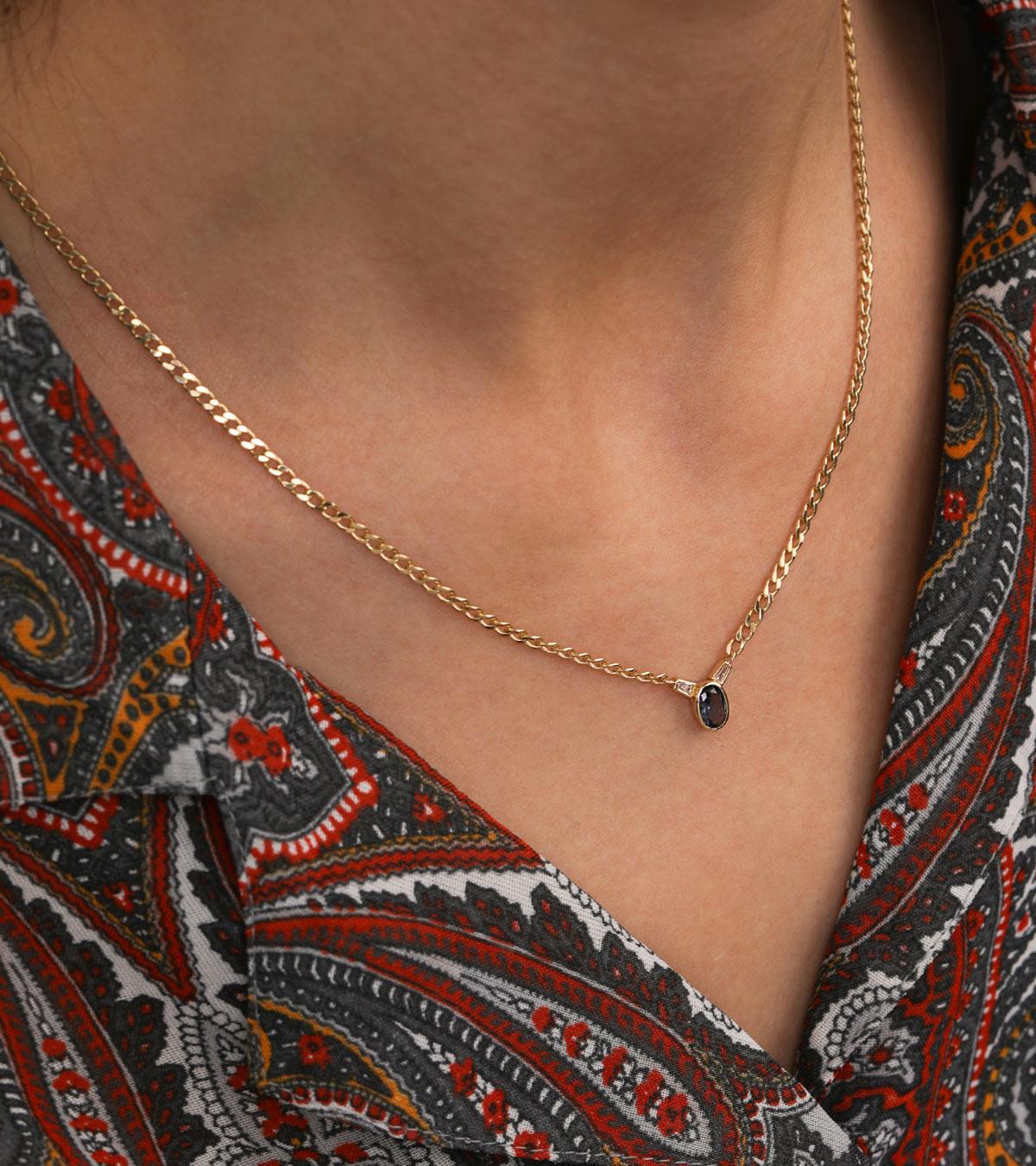 Mavi Taşlı Mini Gurmet Kolye