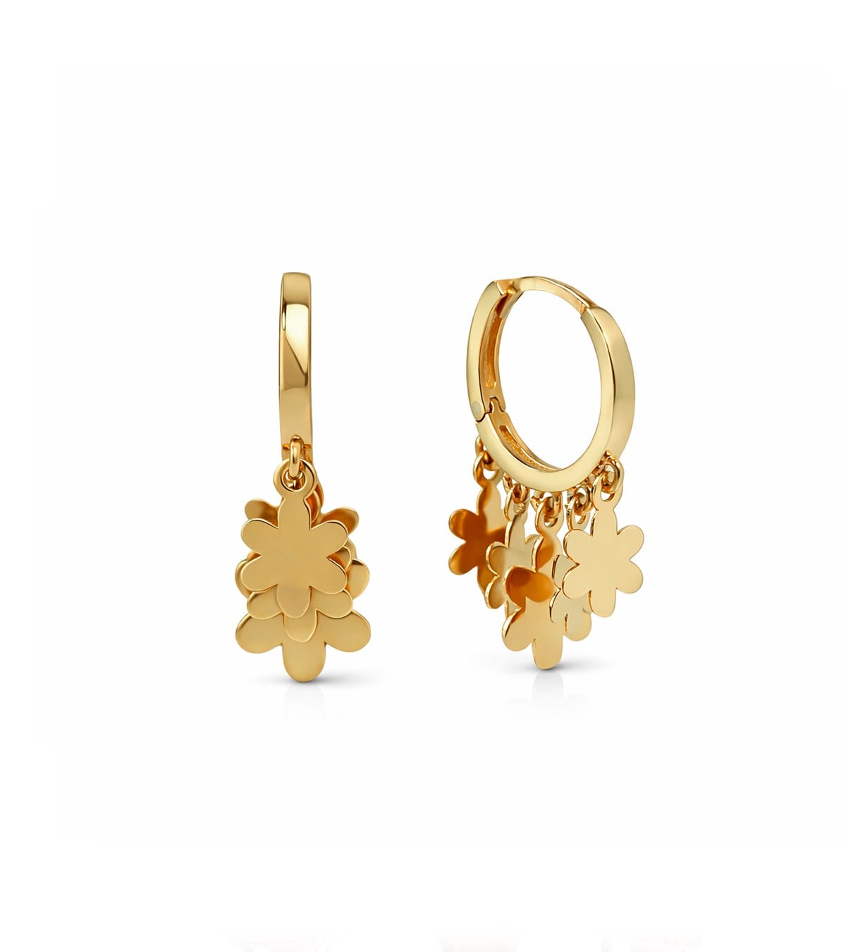 Çiçek Pullu Halka Küpe - Elis Kuyumculuk