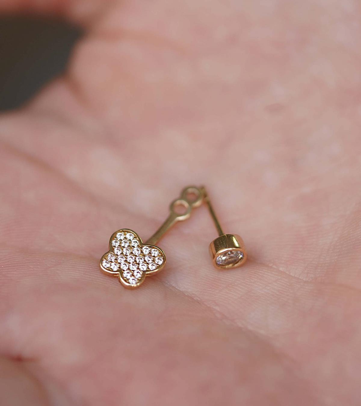 Çift Kullanımlı Kelebek Küpe