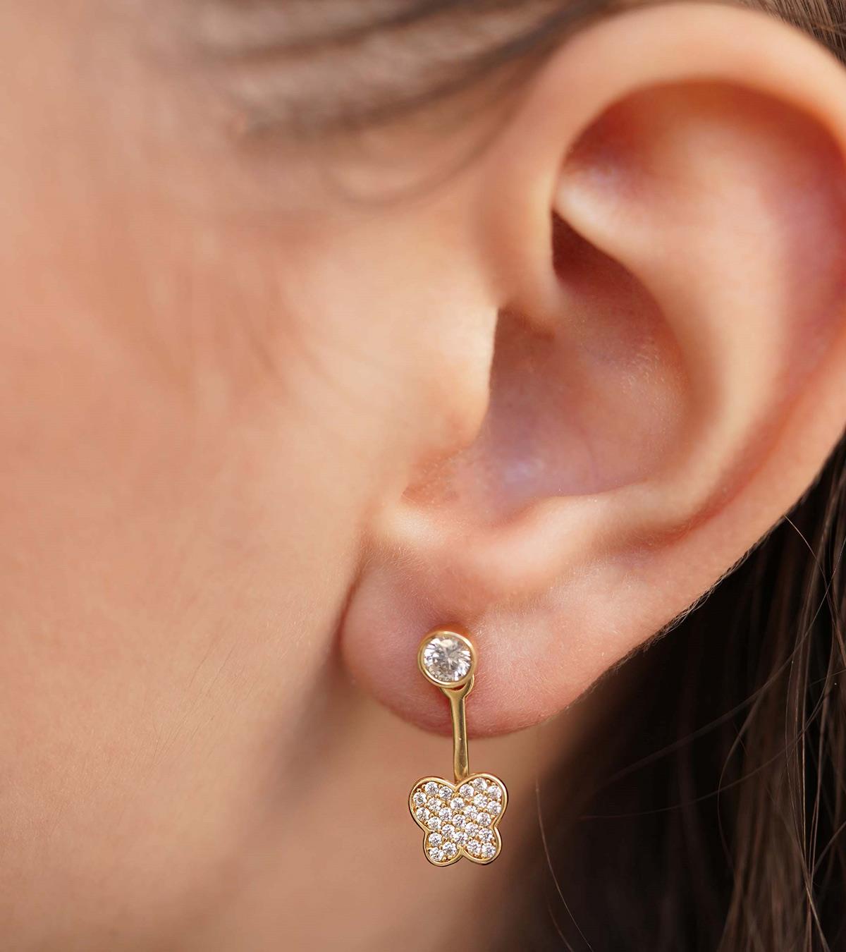 Çift Kullanımlı Kelebek Küpe