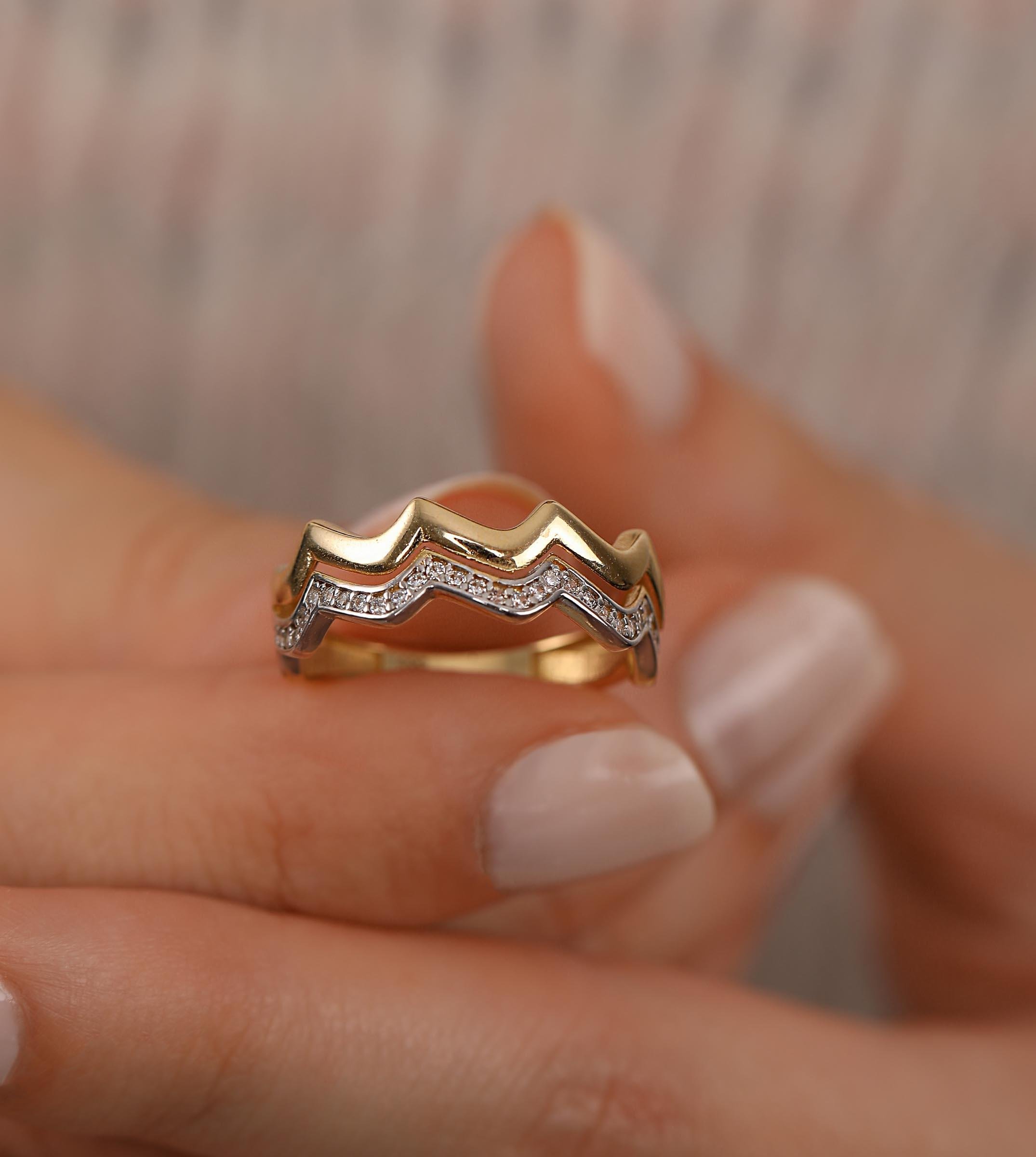 Çift Sıra Zikzak Yüzük