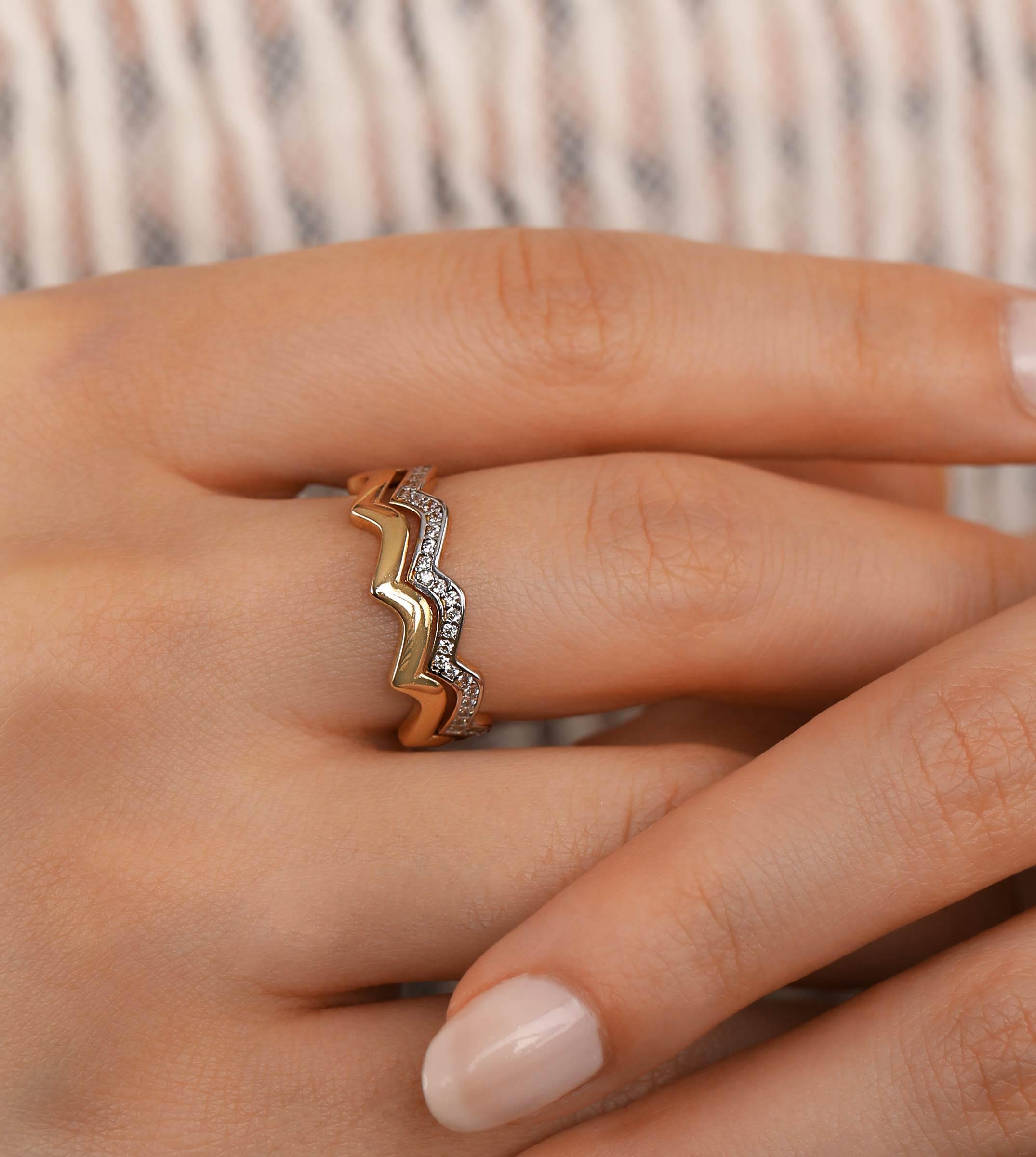 Çift Sıra Zikzak Yüzük