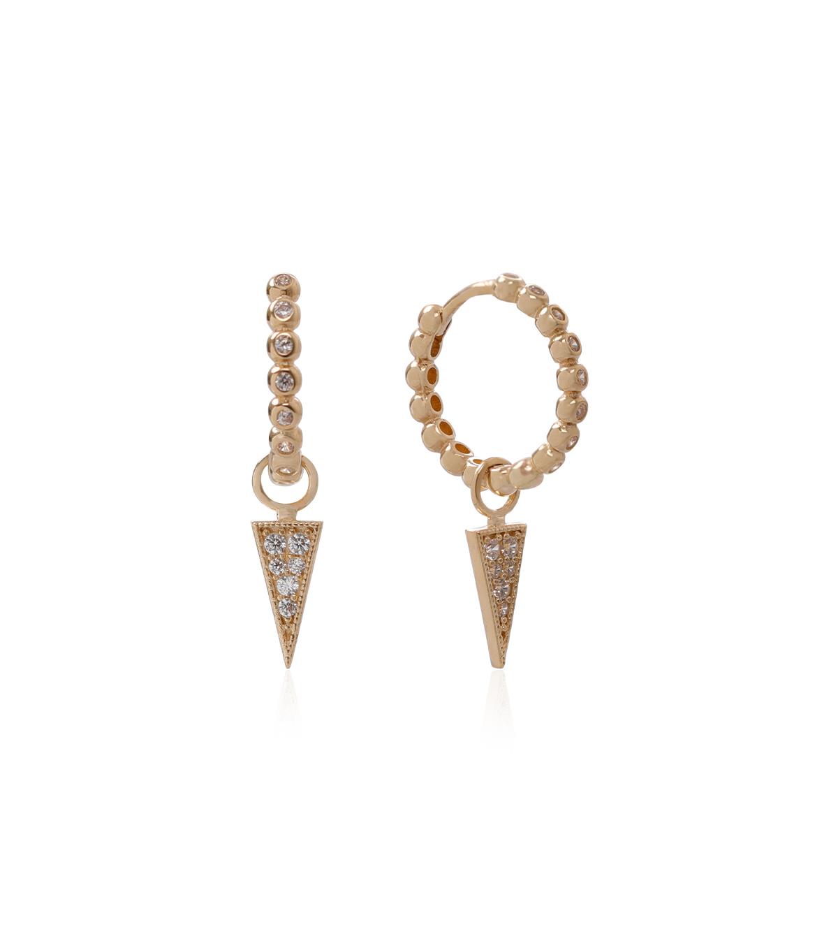 Taşlı Üçgen Sallantılı Küpe