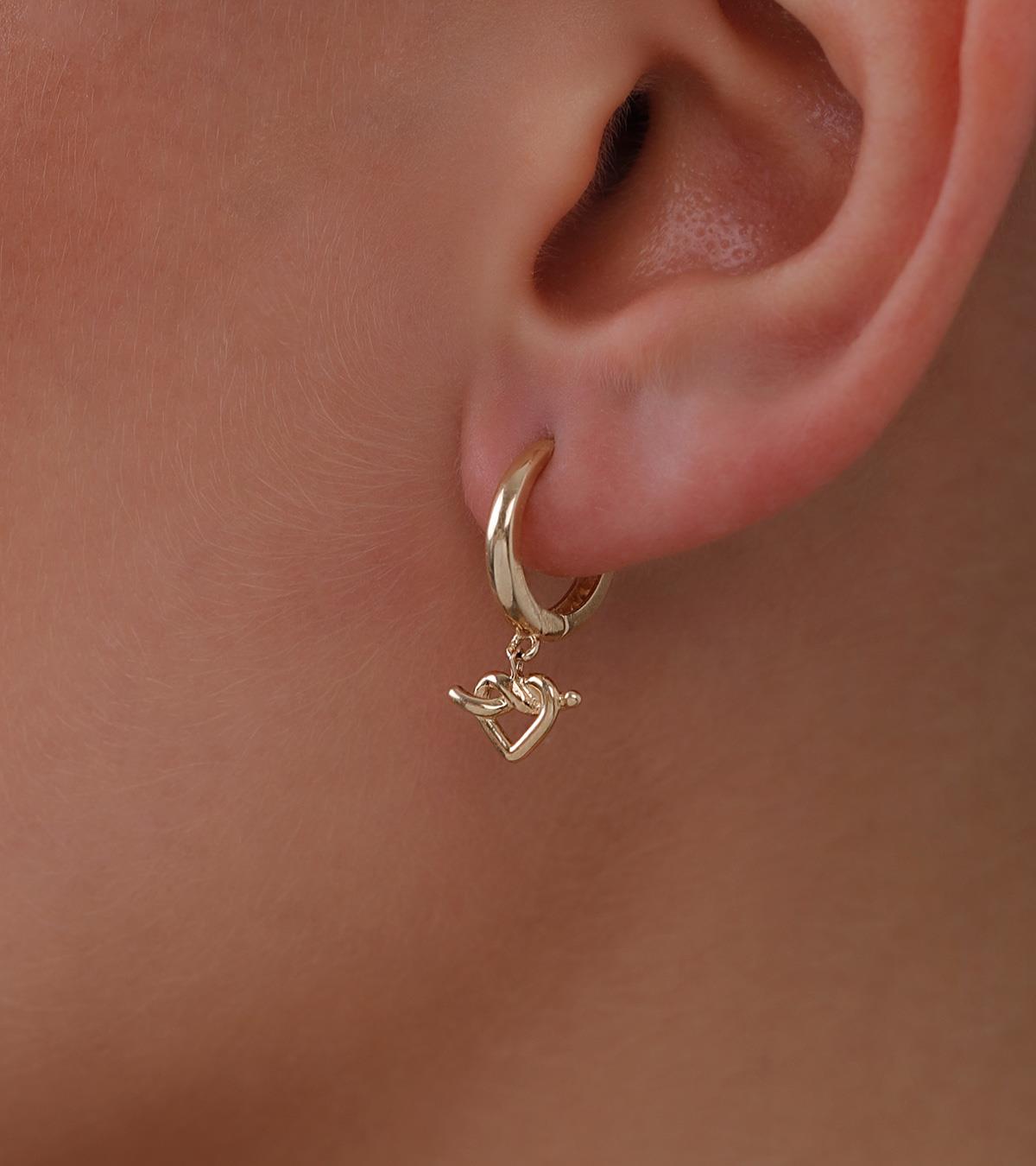 Kalp Düğüm Sallantılı Küpe