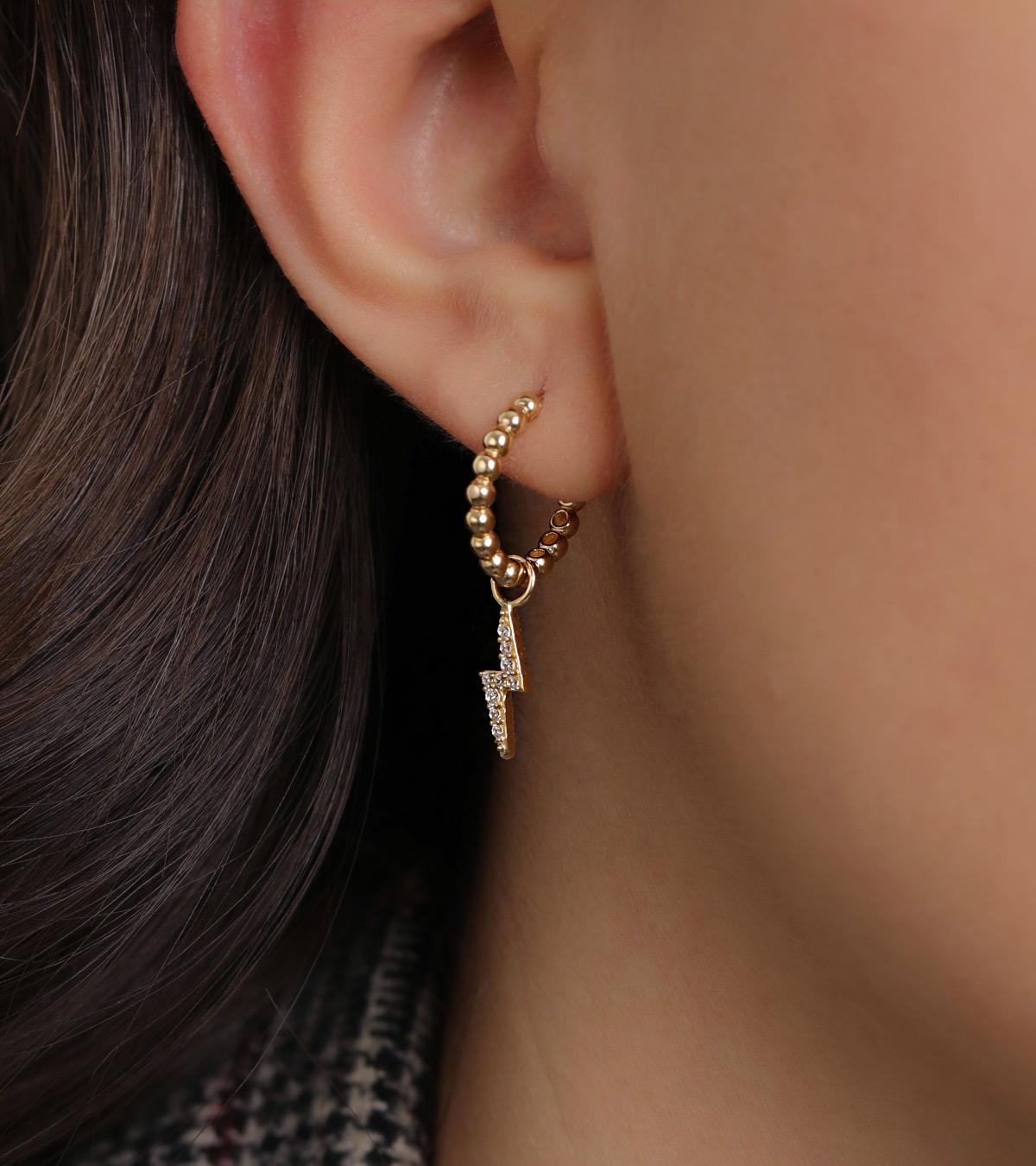 Şimşekli Toptop Halka Küpe