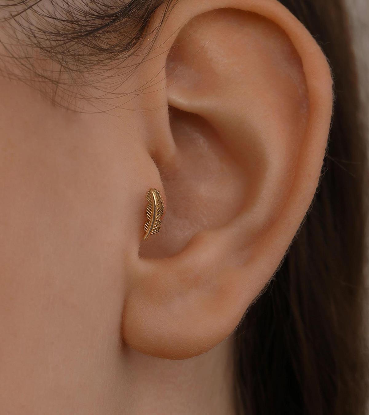 Kuş Tüyü Piercing (Tragus)