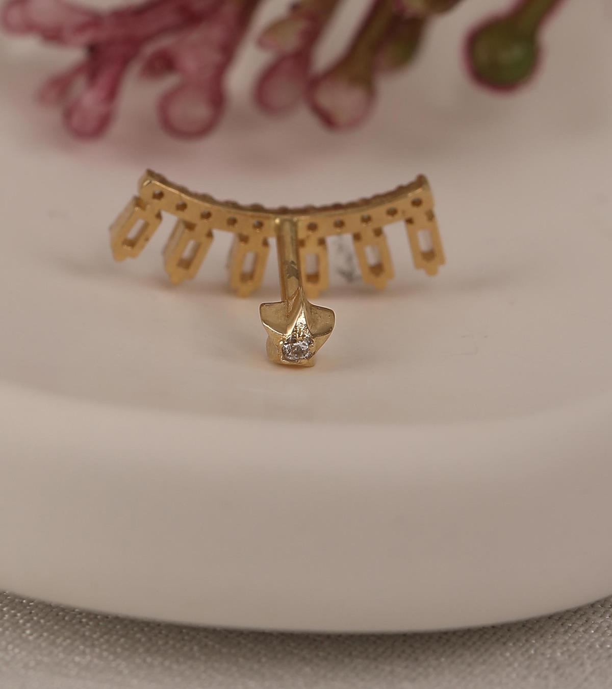 Sıralı Baget Taşlı Piercing (Tragus)