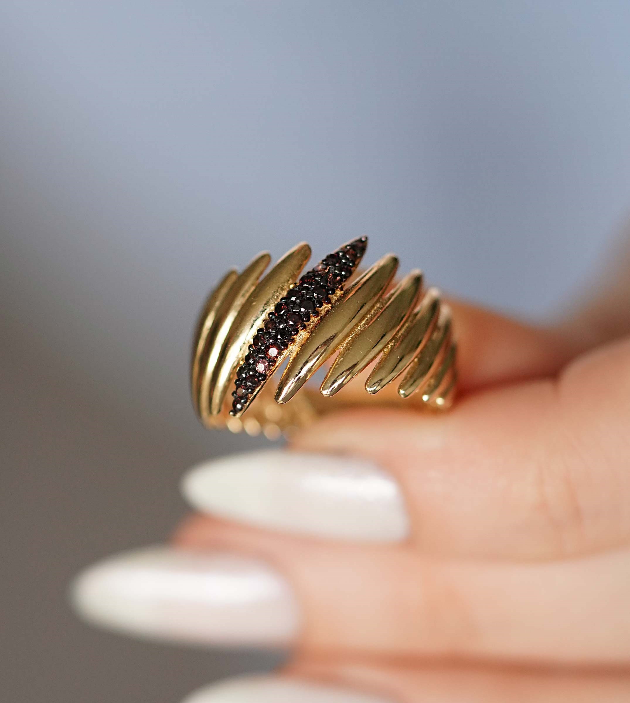 Siyah Taşlı Virgo Yüzük