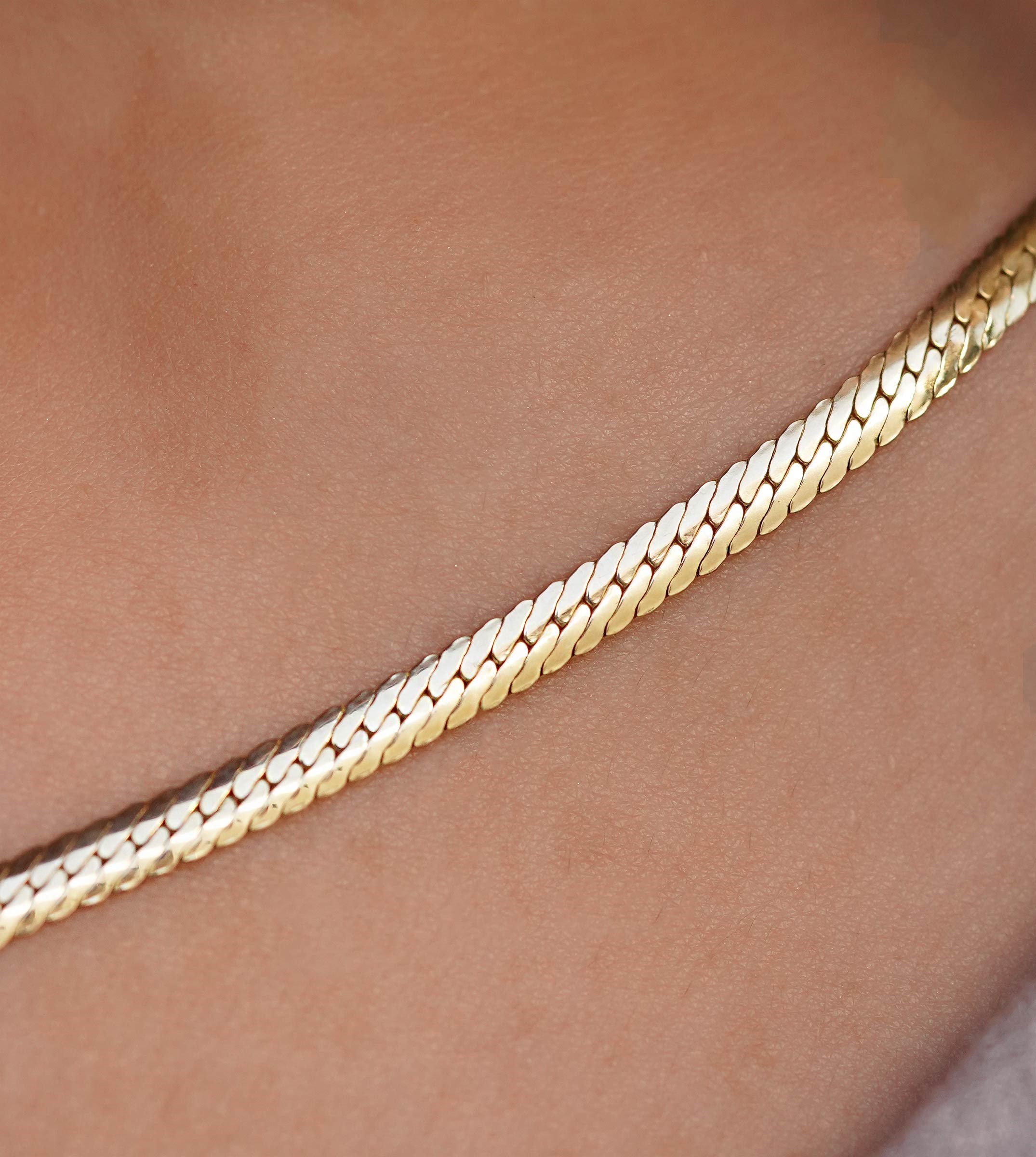 Taşlı Balık Sırtı Kolye 3mm