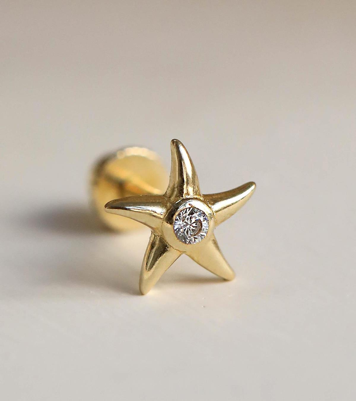 Taşlı Deniz Yıldızı Piecing (Tragus)