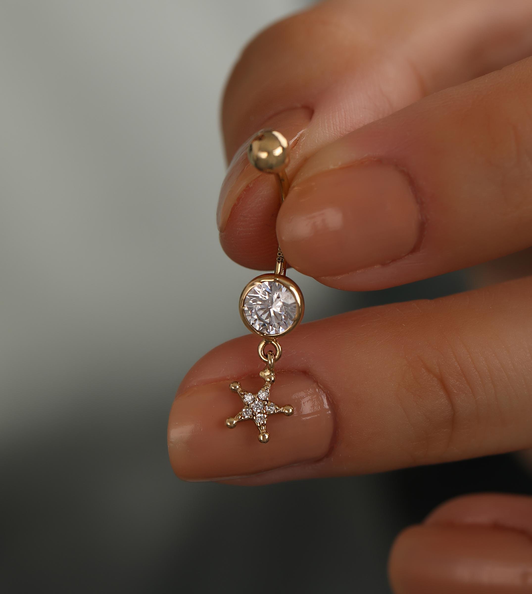 Taşlı Deniz Yıldızı piercing