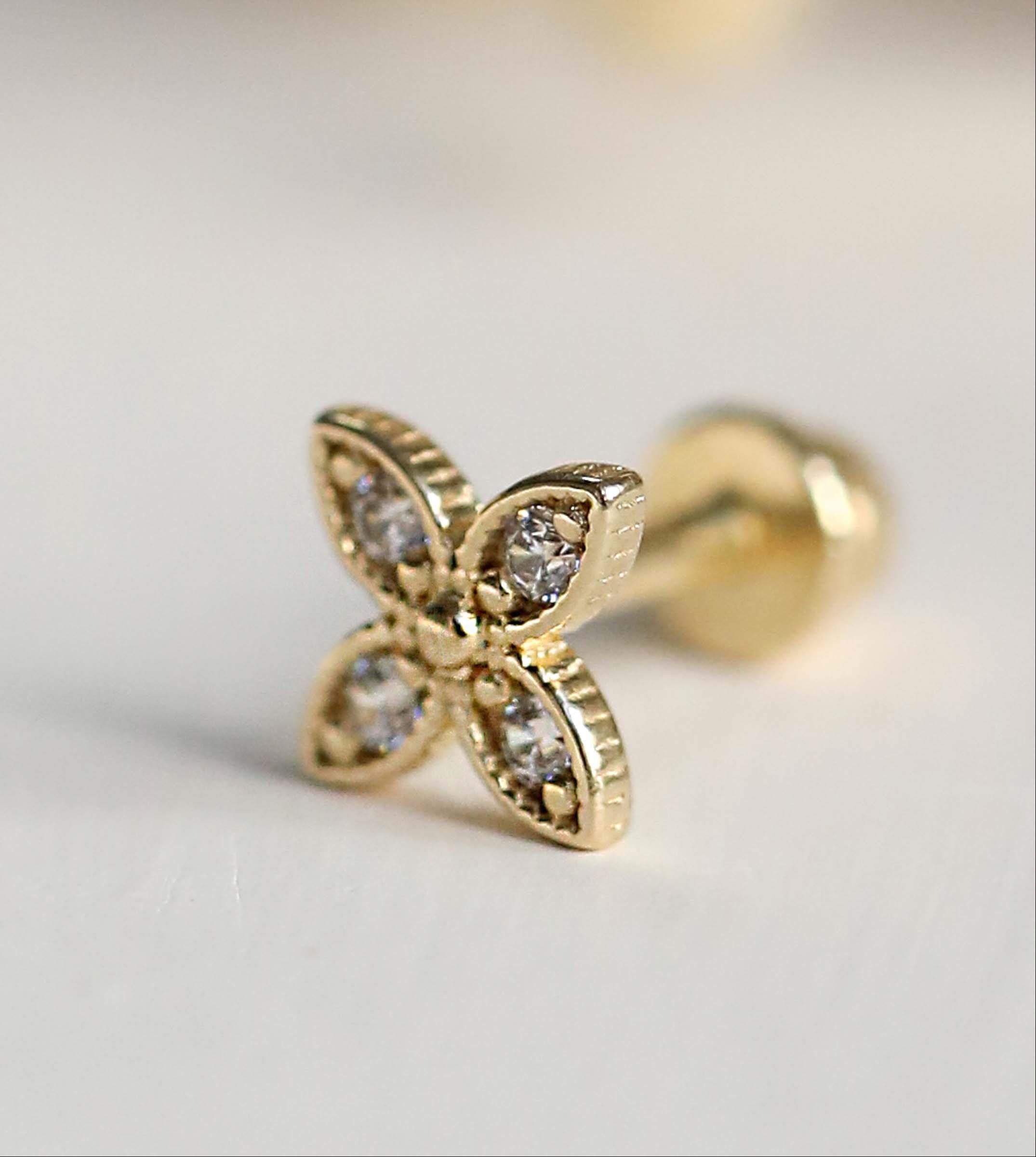Taşlı Kardelen Piercing