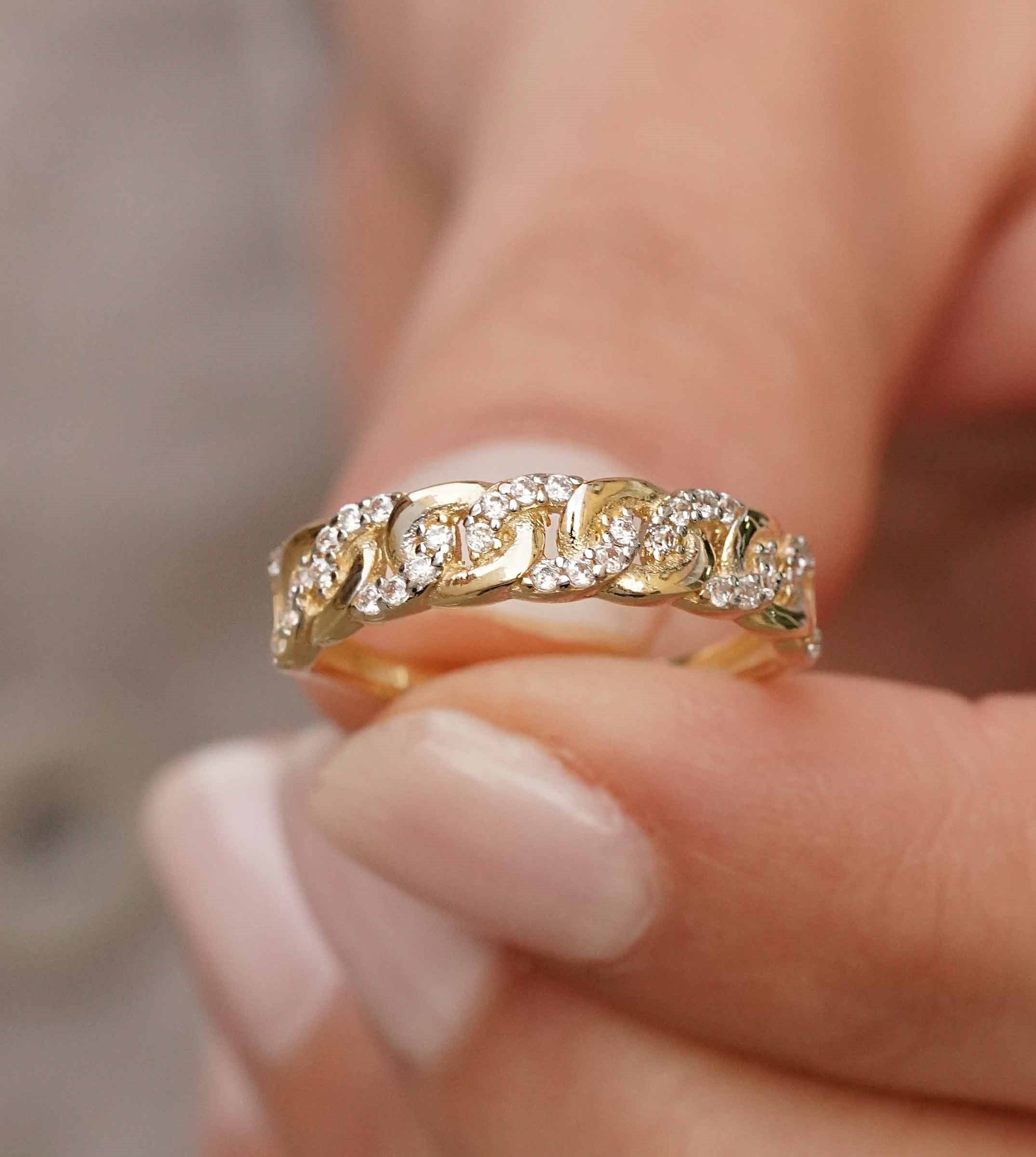 Taşlı Zincir Yüzük