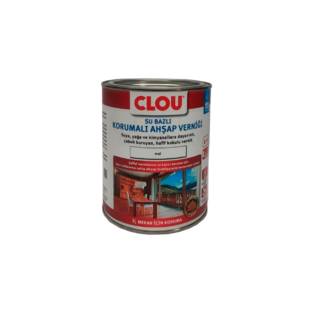 CLOU L11 Su Bazlı Korumalı Ahşap Vernik 750ml