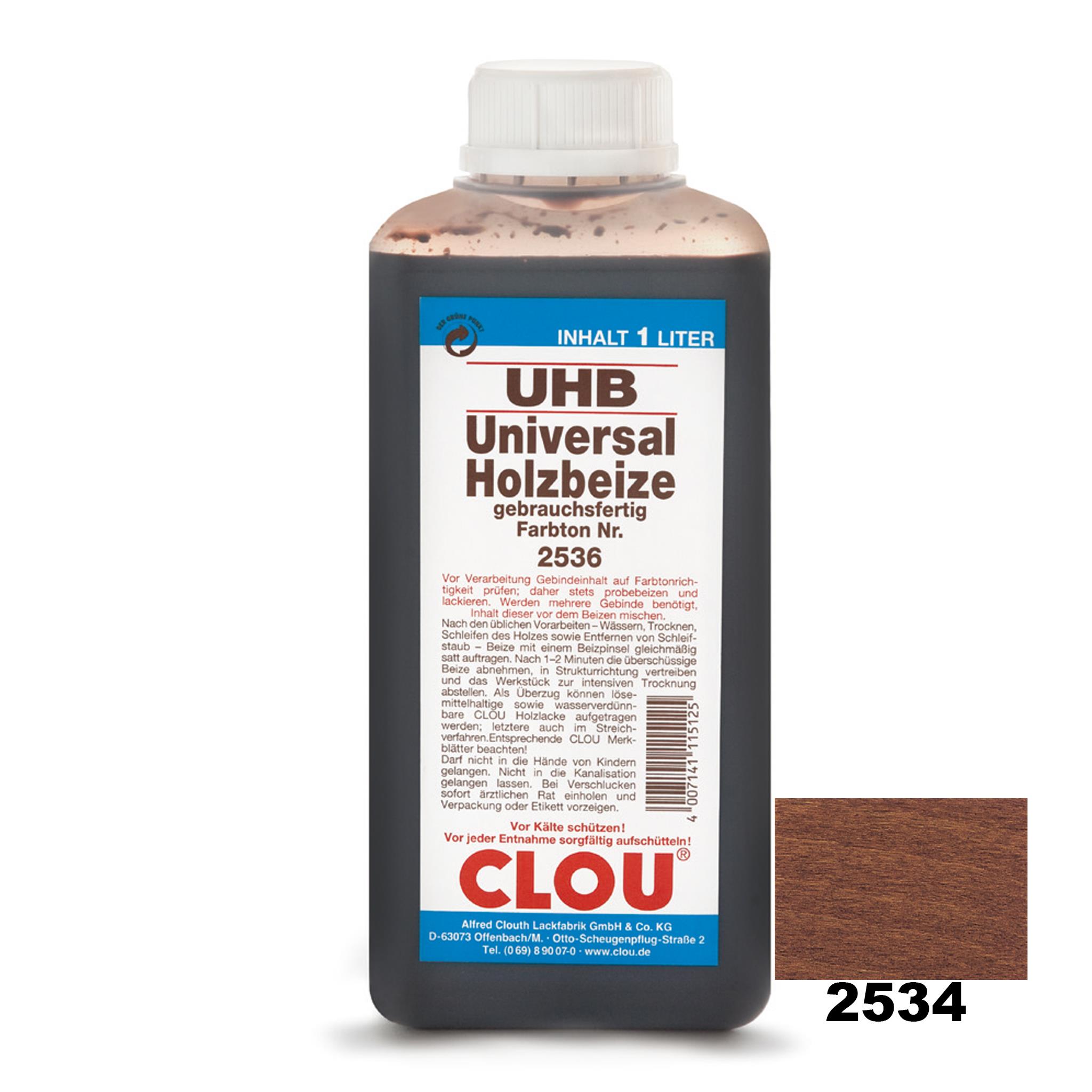 CLOU Nr:2537 UHB Water Based Wood White Colourant 1LtNr:02534 UHB Water Based Wood Mahogany Colourant 1Lt