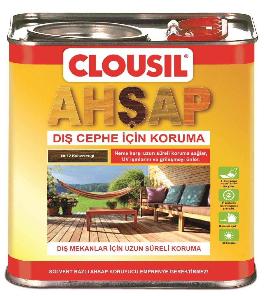 Solvent Based Wood Protectors 2,5LtCLOU Nr.12 Brown Slv Based Wood Protector 2,5Lt