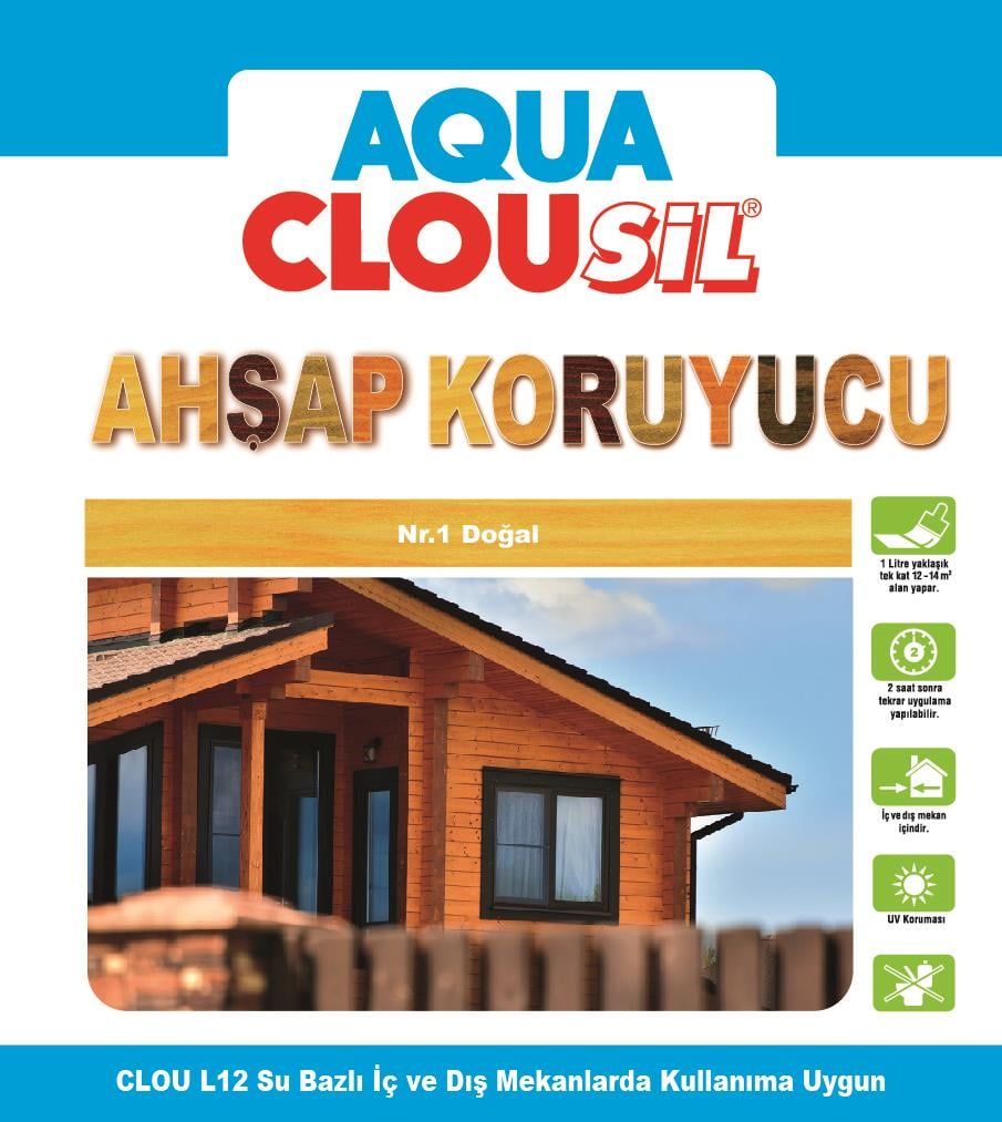 Su Bazlı Ahşap Koruyucular2,5LtCLOU Nr:01 Doğal Su Bazlı Ahşap Koruyucu 2,5Lt