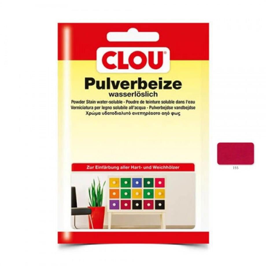 Suda Çözülen Oksit Toz Ahşap BoyasıCLOU Oksit Toz Boya Nr:155 Koyu Kırmızı 12gr