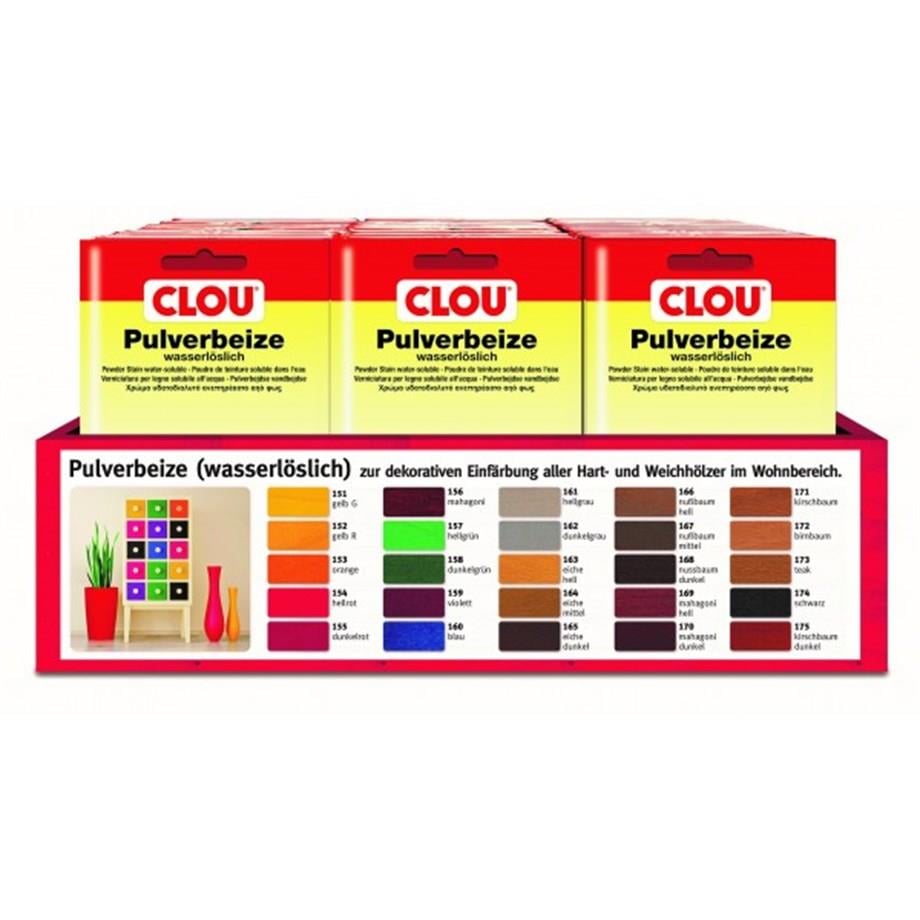 Suda Çözülen Oksit Toz Ahşap BoyasıCLOU Oksit Toz Boya Nr:167 Orta Ceviz 5gr
