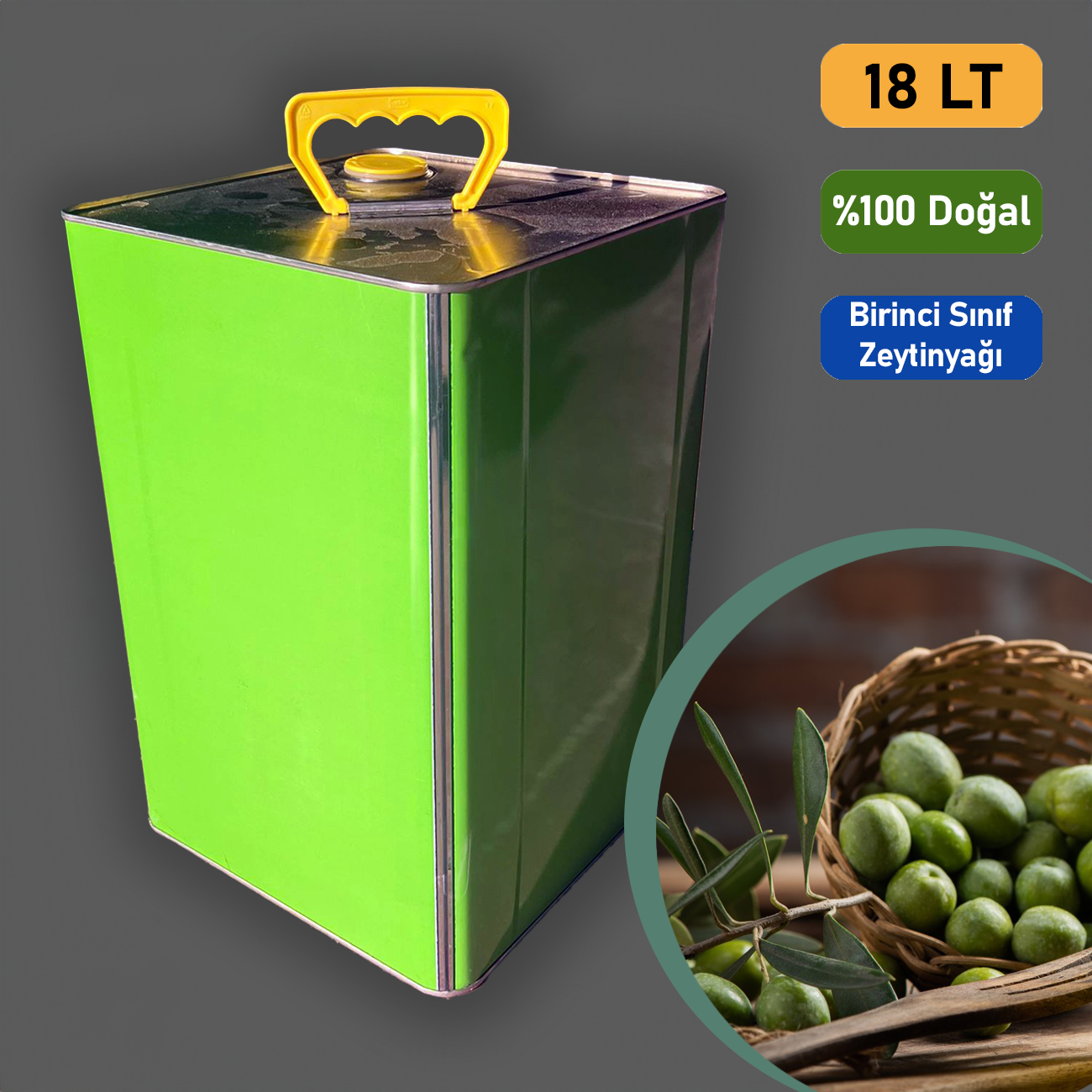 Birinci Sınıf Naturel Sızma Zeytinyağı Net 18 Kg.