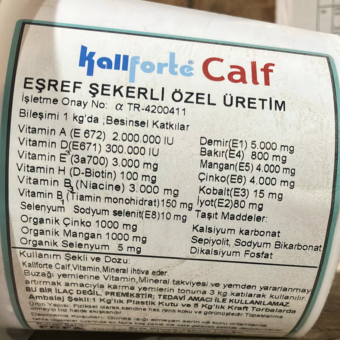 Buzağı İshal Önleyici 1 Kg.