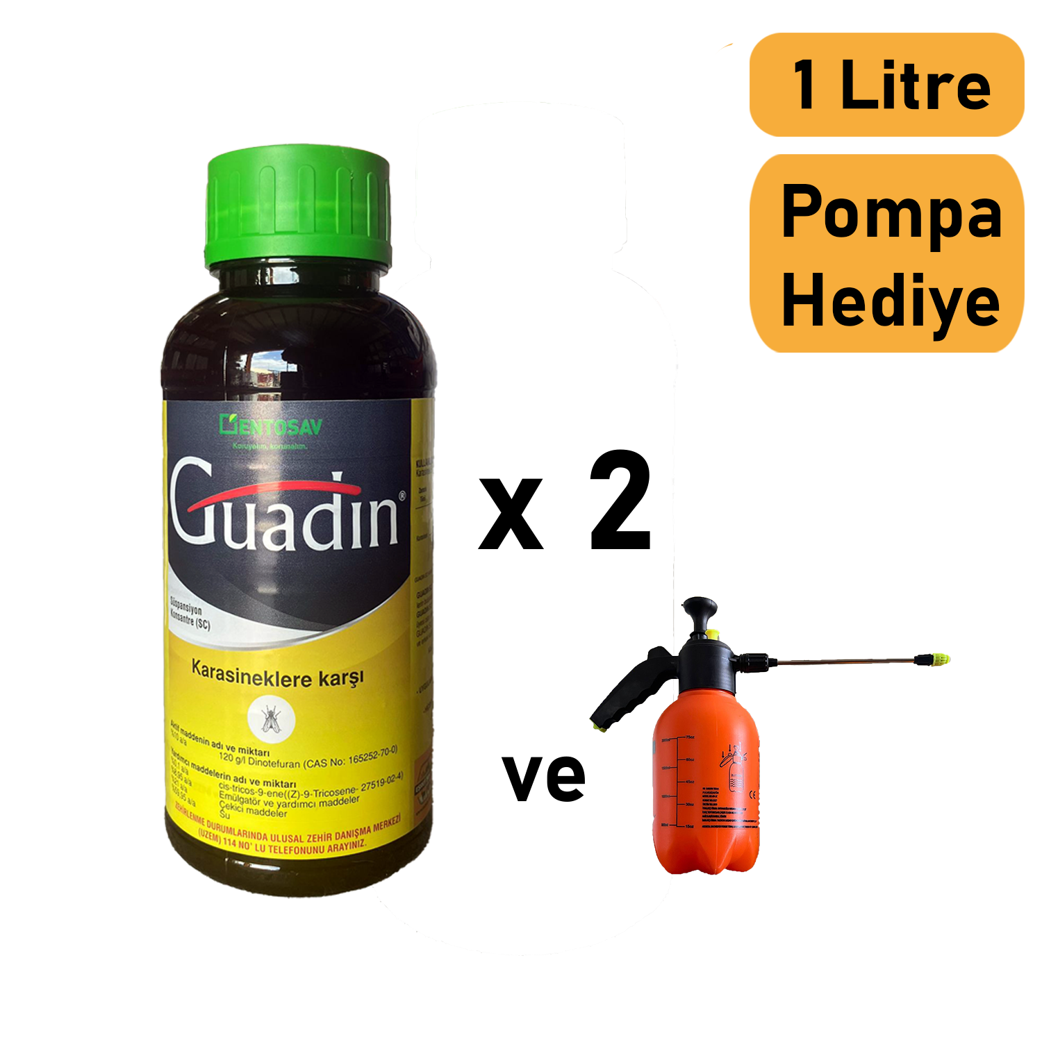 Guadin Karasinek İlacı 1 Litre + Pompa