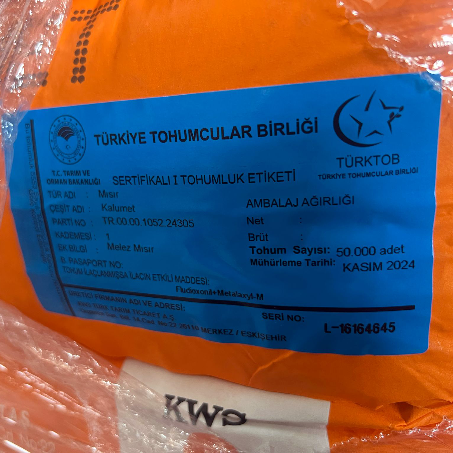 KWS Kalumet Silajlık Mısır Tohumu