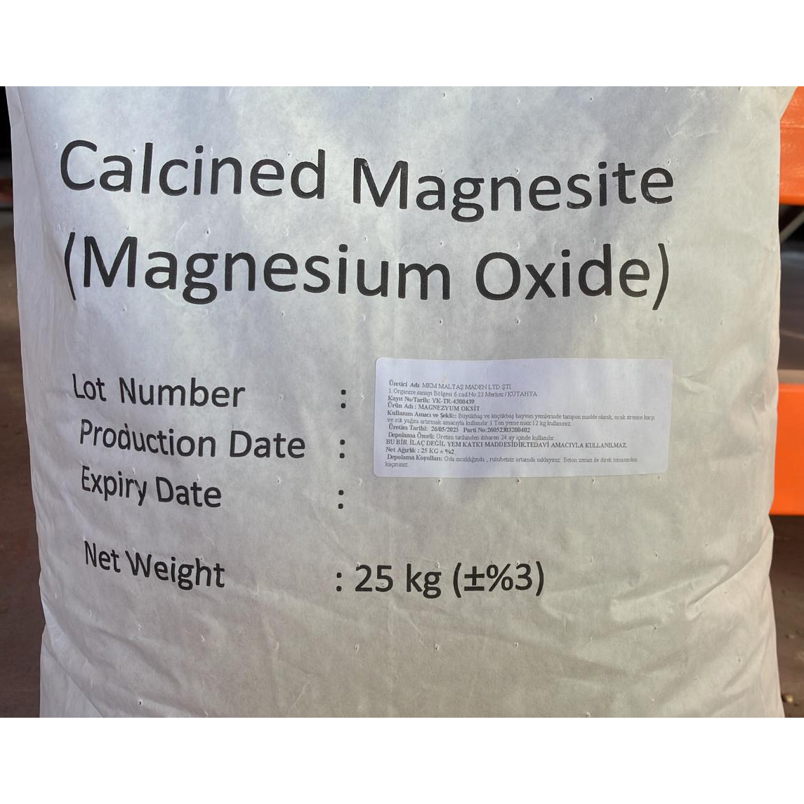 Magnezyum Oksit (Mgo) 25 Kg.