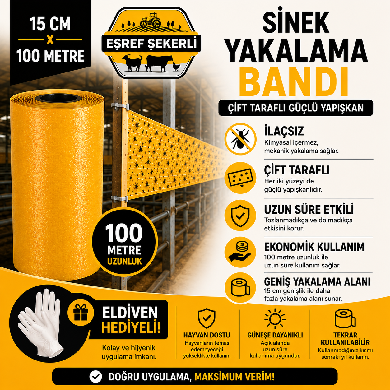 Sinek Yakalama Bandı 15x100 Metre