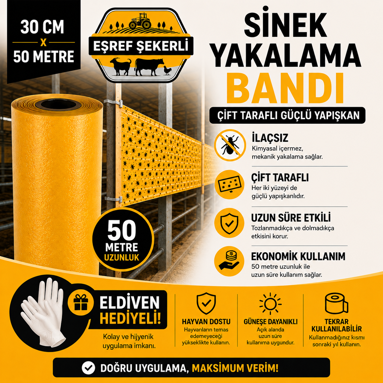Sinek Yakalama Bandı 30x50 Metre