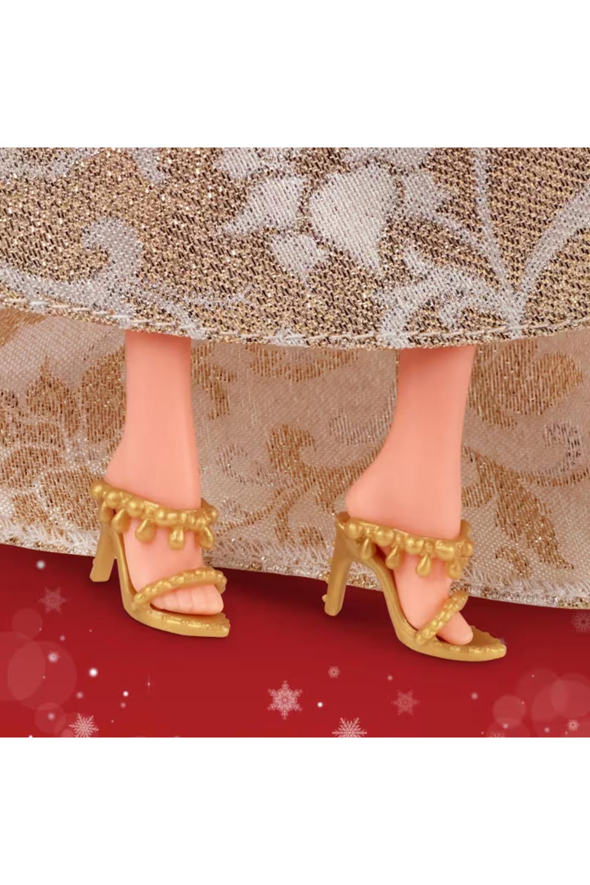 ® 2025 Mutlu Yıllar Bebeği Gümüş ve altın rengi elbisesiyle sarı saçlı, koleksiyon ürünü JBH95-Oyuncak Bebekler