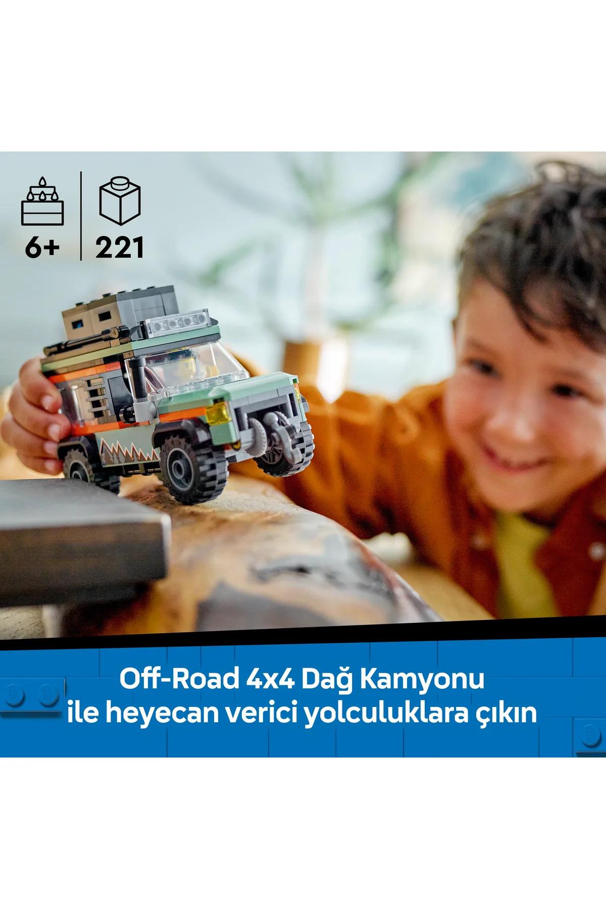 ® City 4x4 Arazi Dağ Arabası 60447 - 6+ Çocuklar için Yaratıcı Oyuncak Yapım Seti (221 P)-Lego